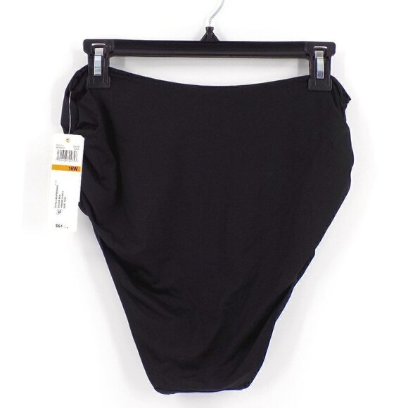 Anne Cole Bikini Bottoms Plus Size 16W High Waist Full Coverage Black - Picture 2 of 6